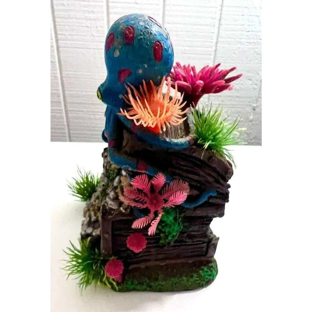 Top Fin Octopus Treasure Chest Aquarium Ornament